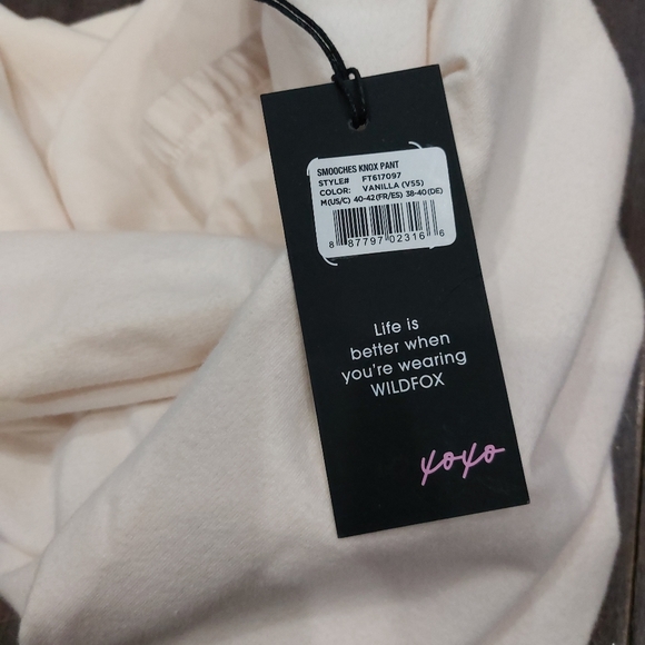 Wildfox Smooches Knox Pant Joggers Vanilla - Picture 4 of 4